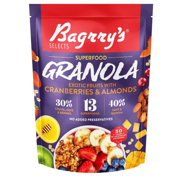 Bagrrys granola cranberries and almonds